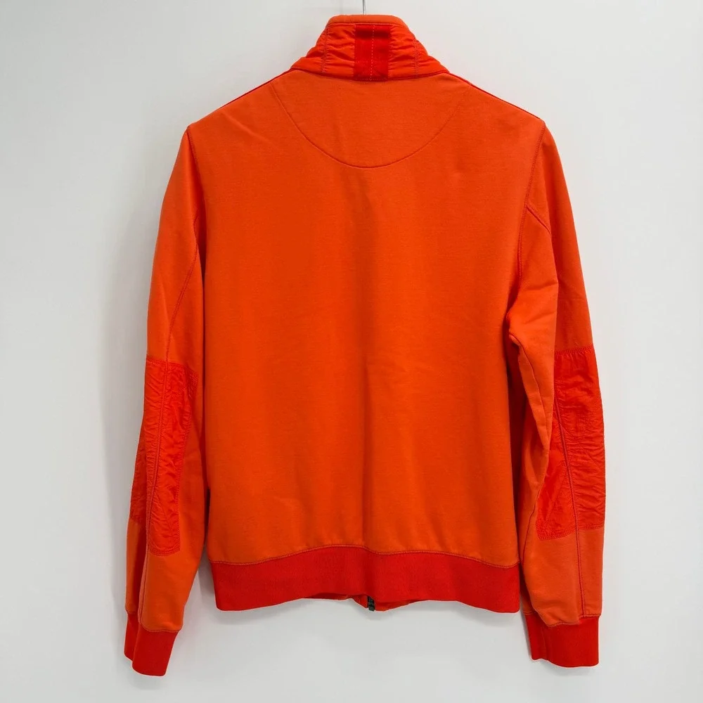Parajumpers Fleece Nylon Jacket Mens Size M Neon Orange Full Zip Sweatshirt